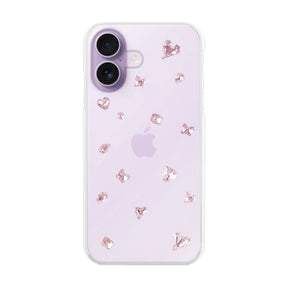 iPhone17 ビジューTPUクリア プティ ピンク