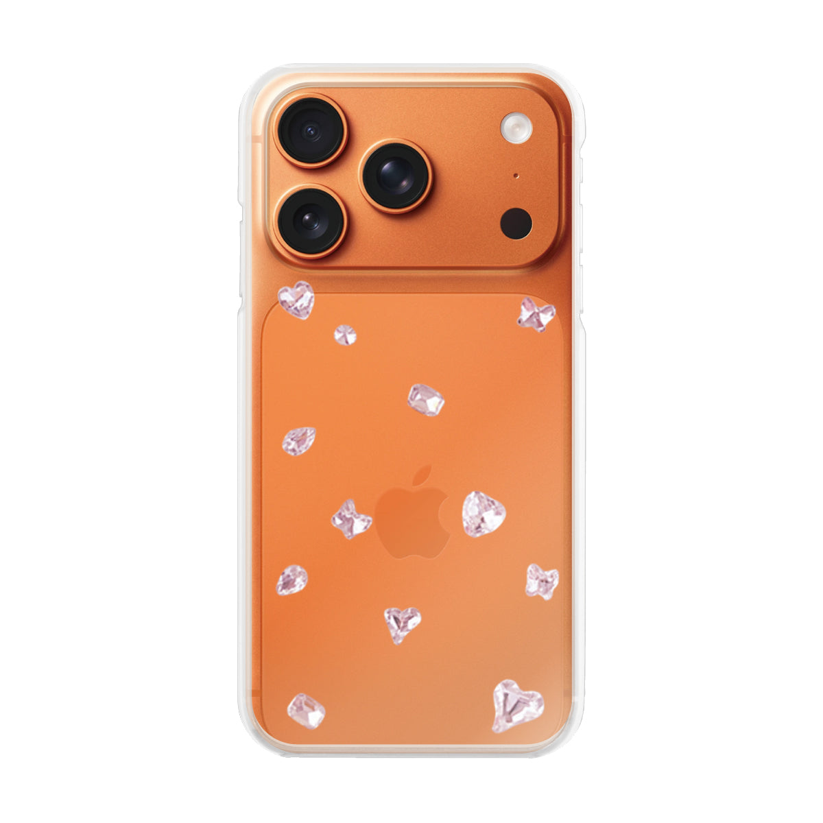 iPhone17ProMax ビジューTPUクリア プティ ピンク