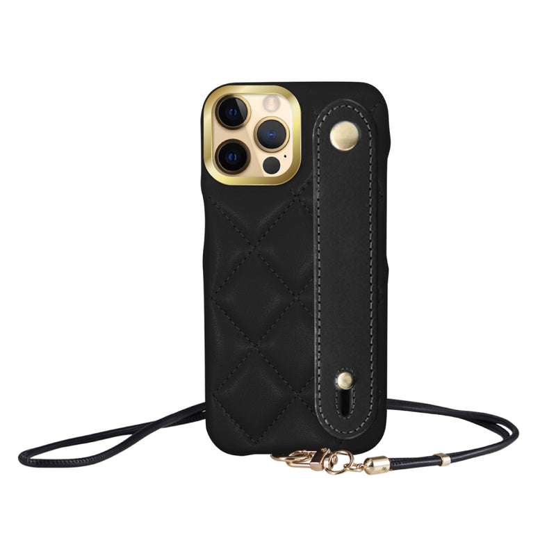 iPhoneケース バンドキルティングPUレザーストラップ プティ