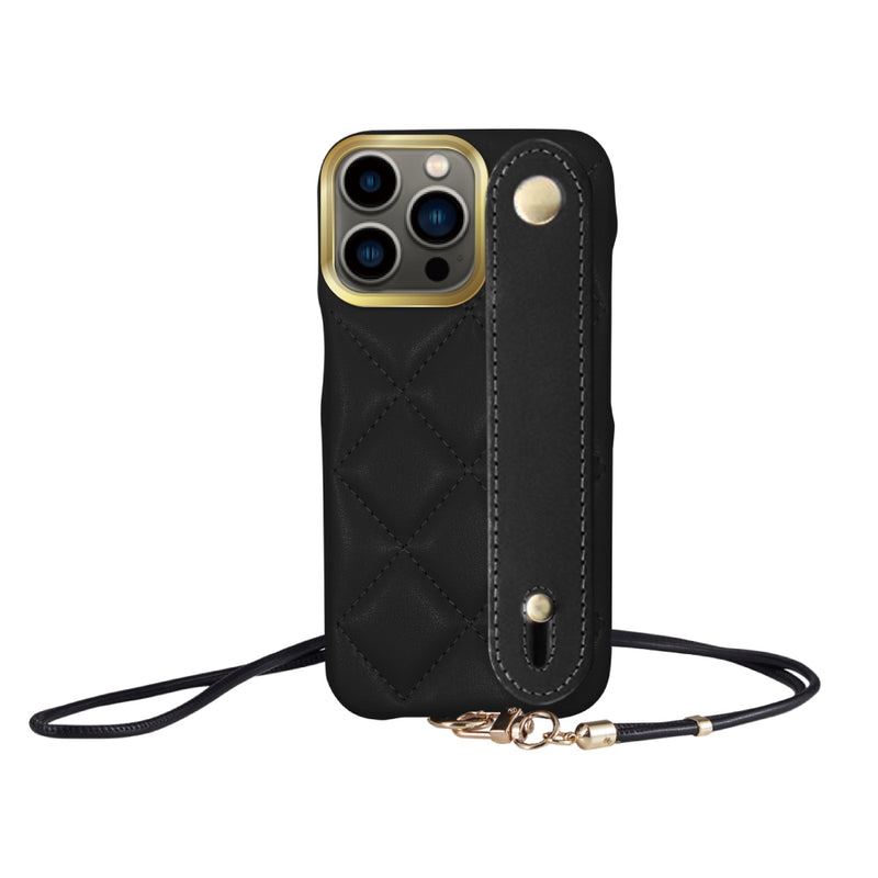 iPhoneケース バンドキルティングPUレザーストラップ プティ