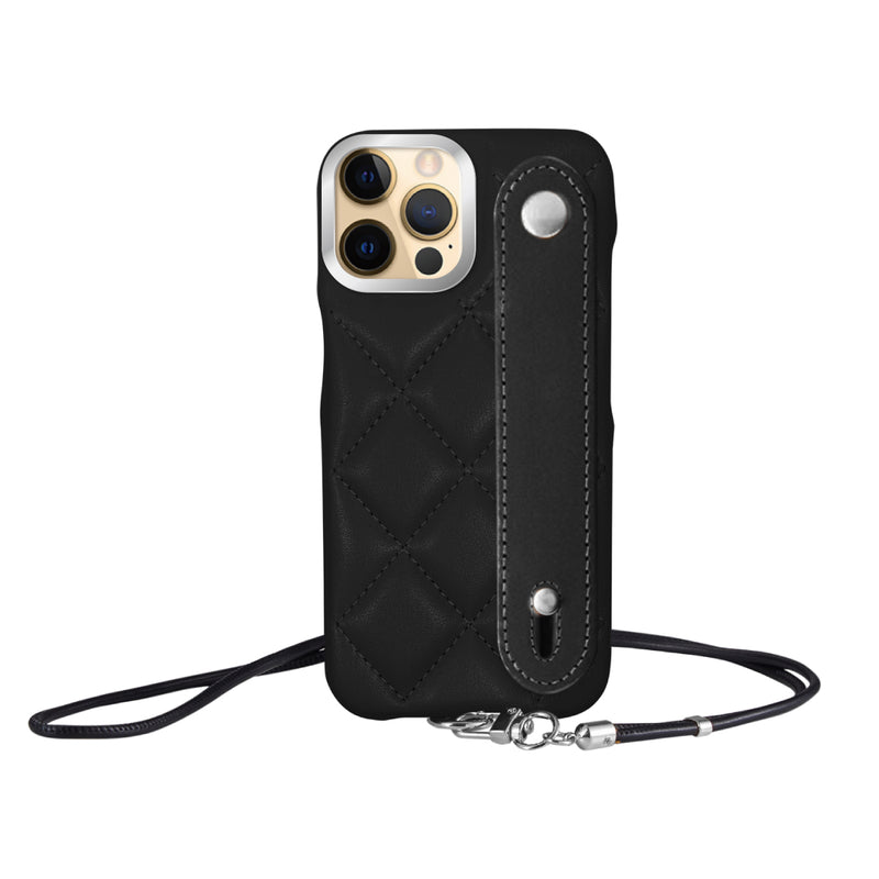 iPhoneケース バンドキルティングPUレザーストラップ プティ