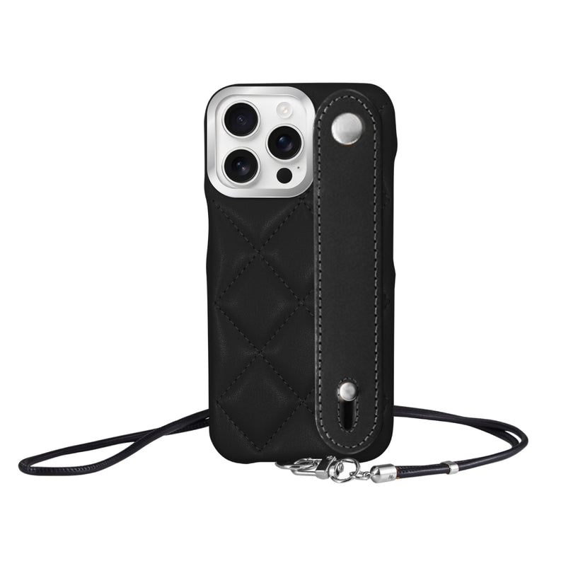 iPhoneケース バンドキルティングPUレザーストラップ プティ