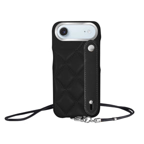 iPhoneAir バンドキルティングPUレザーストラップ プティ ブラック/シルバー
