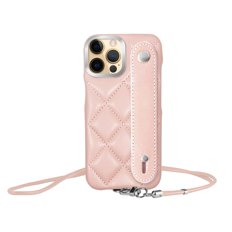 iPhoneケース バンドキルティングPUレザーストラップ プティ