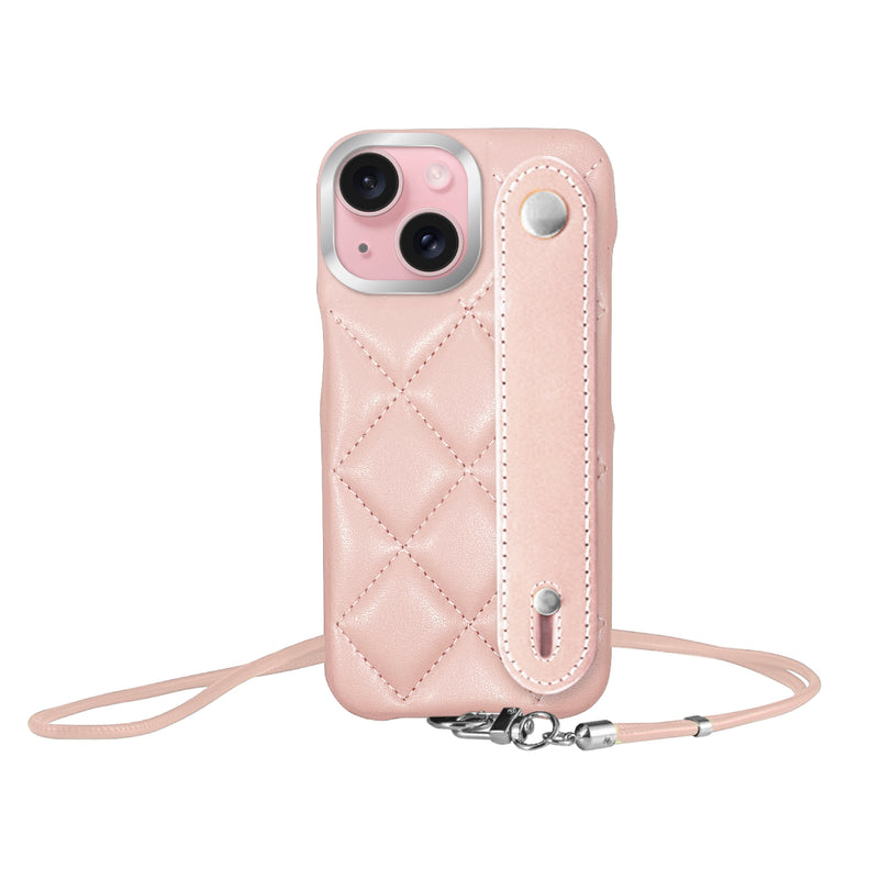 iPhoneケース バンドキルティングPUレザーストラップ プティ