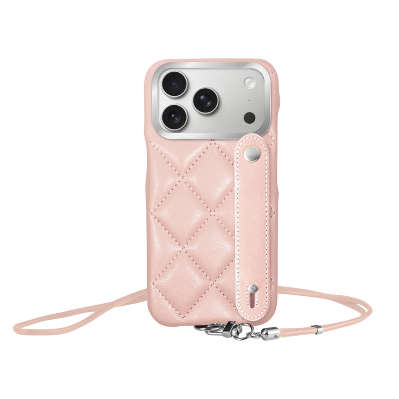 iPhoneケース バンドキルティングPUレザーストラップ プティ