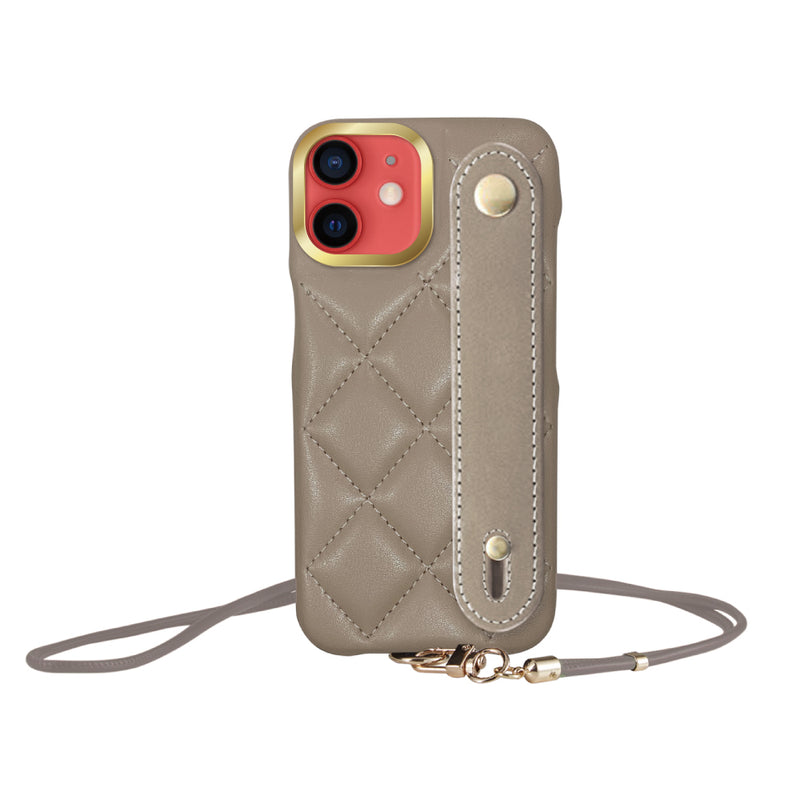 iPhoneケース バンドキルティングPUレザーストラップ プティ