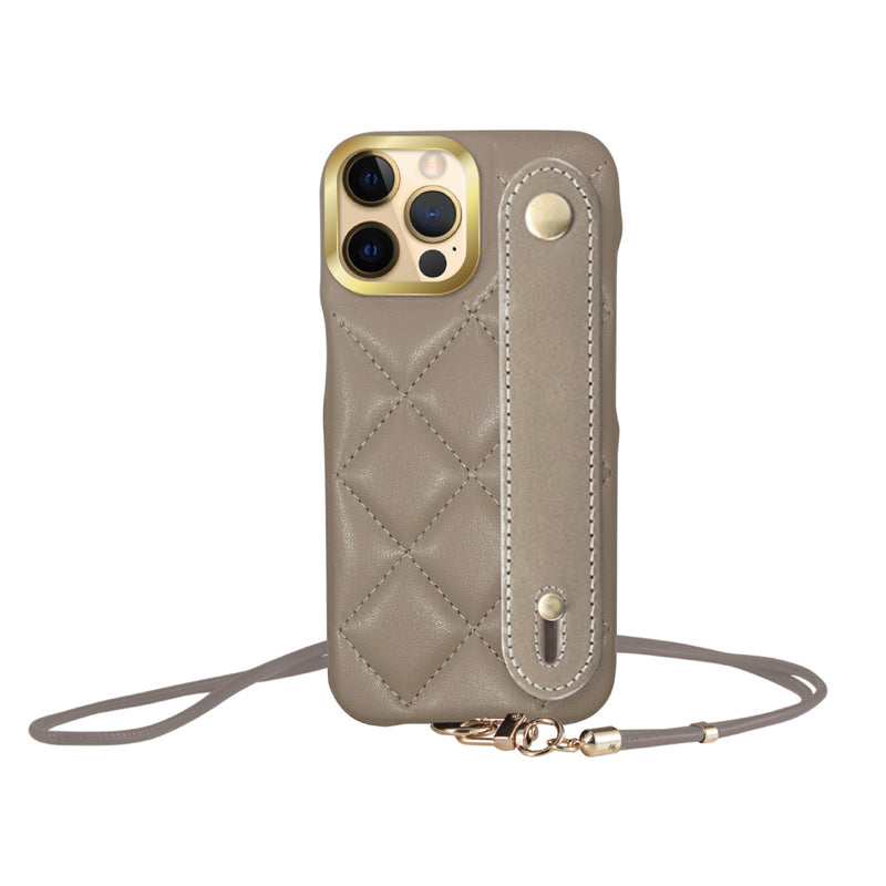 iPhoneケース バンドキルティングPUレザーストラップ プティ