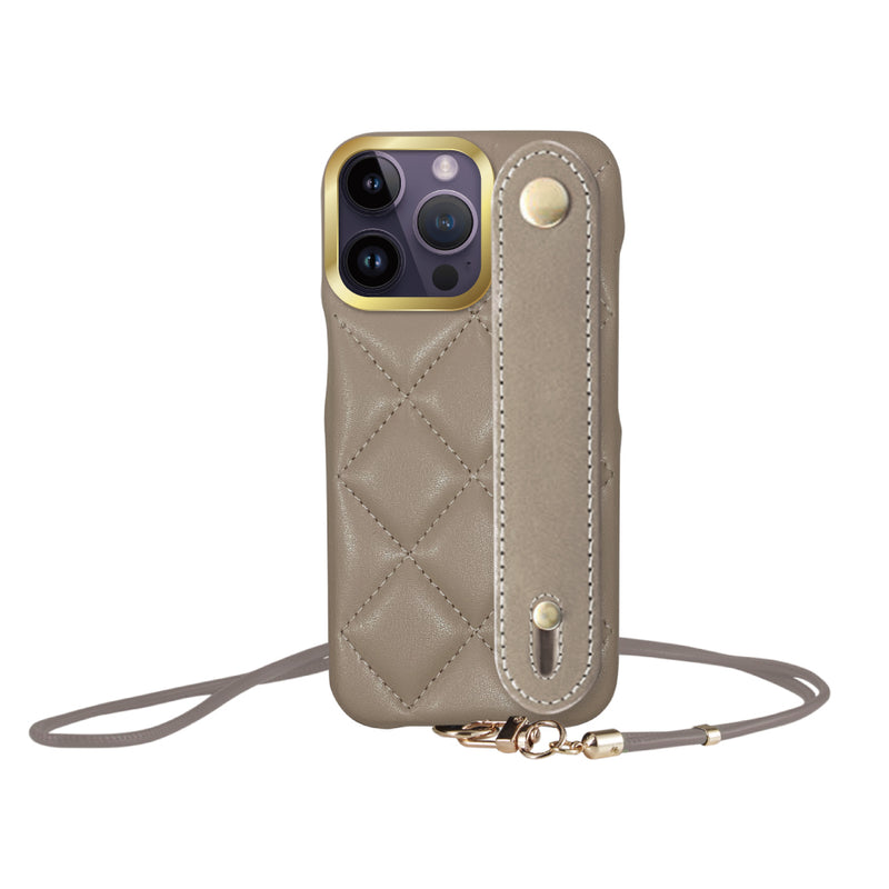 iPhoneケース バンドキルティングPUレザーストラップ プティ