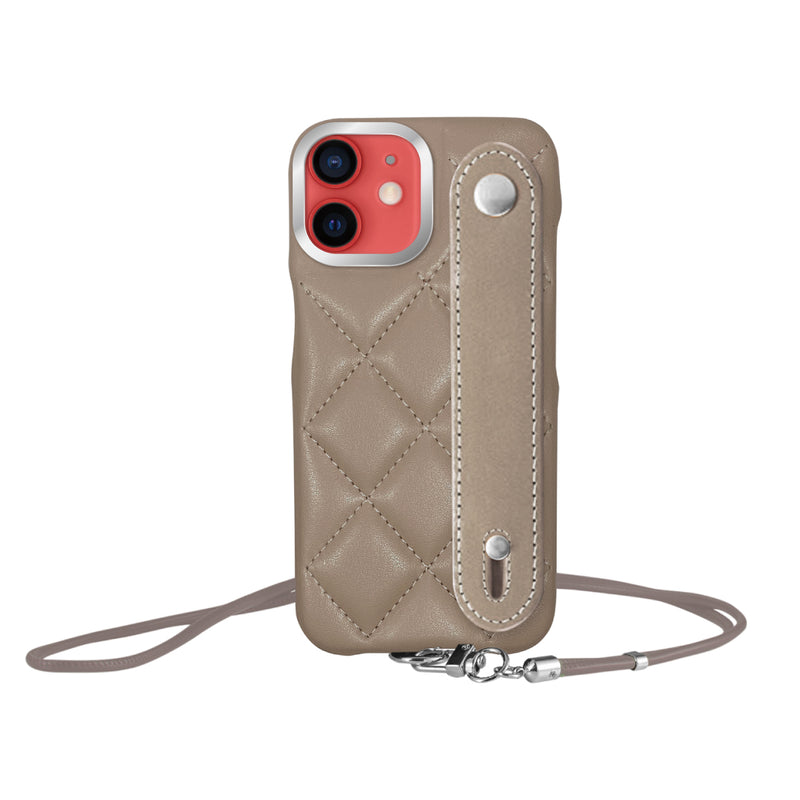 iPhoneケース バンドキルティングPUレザーストラップ プティ