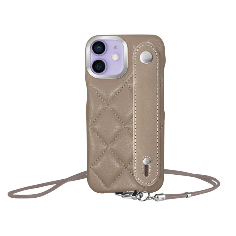 iPhoneケース バンドキルティングPUレザーストラップ プティ