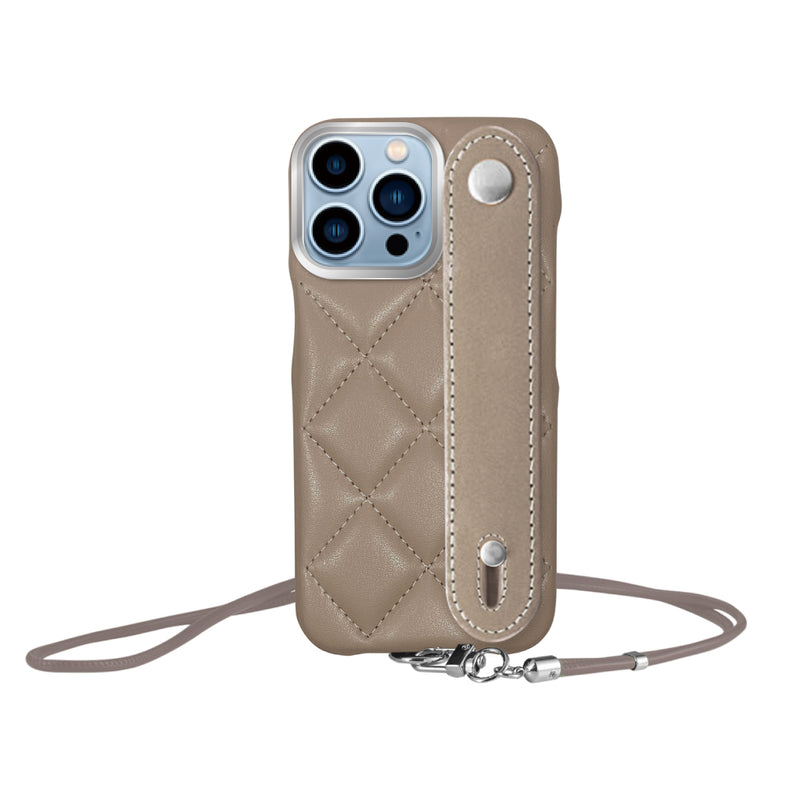 iPhoneケース バンドキルティングPUレザーストラップ プティ