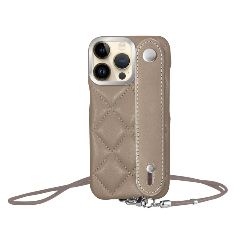 iPhoneケース バンドキルティングPUレザーストラップ プティ