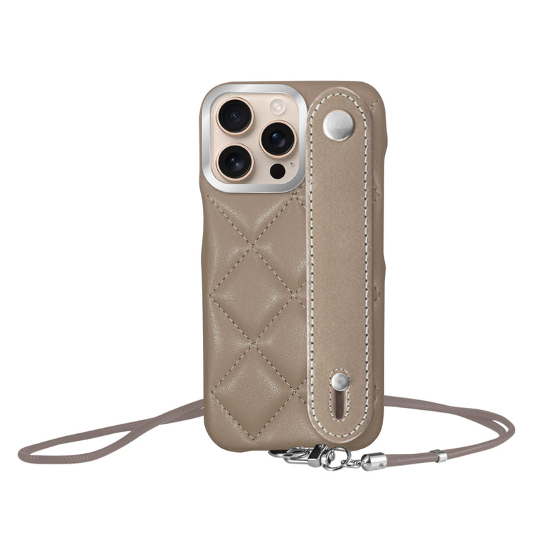 iPhoneケース バンドキルティングPUレザーストラップ プティ