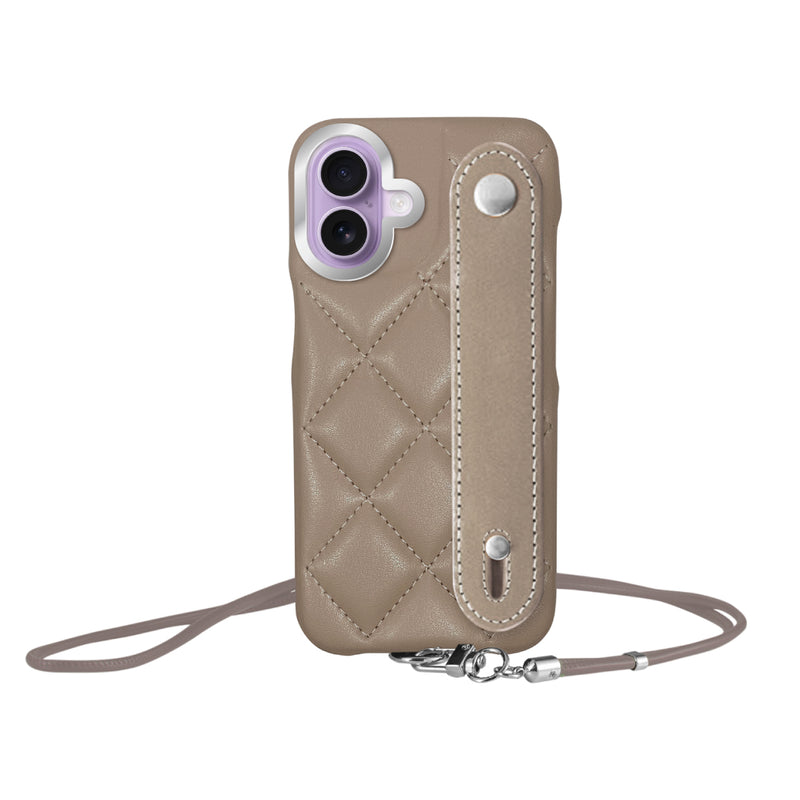 iPhoneケース バンドキルティングPUレザーストラップ プティ