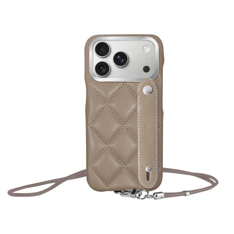 iPhoneケース バンドキルティングPUレザーストラップ プティ