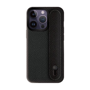 iPhone14ProMaxケース バンドシュリンクレザー プティ ブラック/ブラック