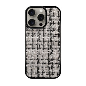 iPhone15Pro ツイード TPU プティ ホワイト