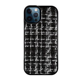 iPhone12ProMax ツイード TPU プティ ブラック