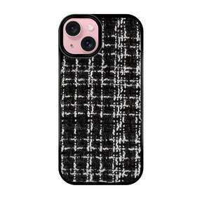 iPhone15 ツイード TPU プティ ブラック