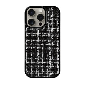 iPhone15Pro ツイード TPU プティ ブラック