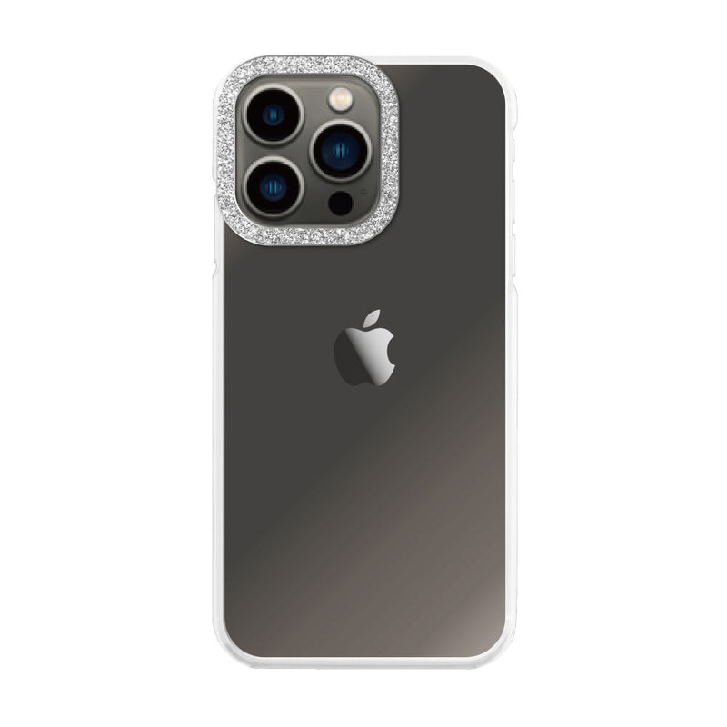 iPhoneケース ラメカメラフレームクリア プティ