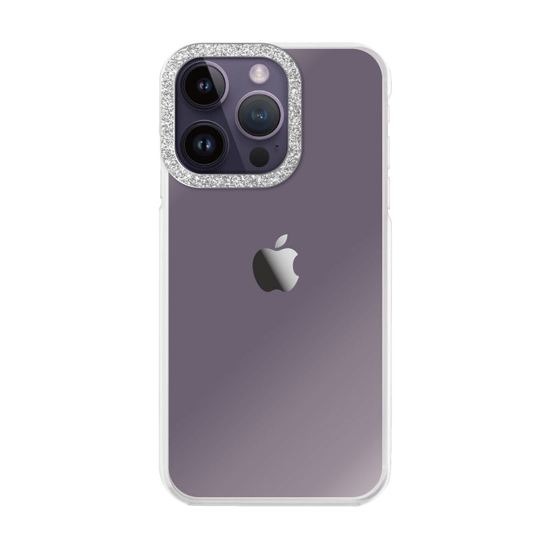 iPhoneケース ラメカメラフレームクリア プティ