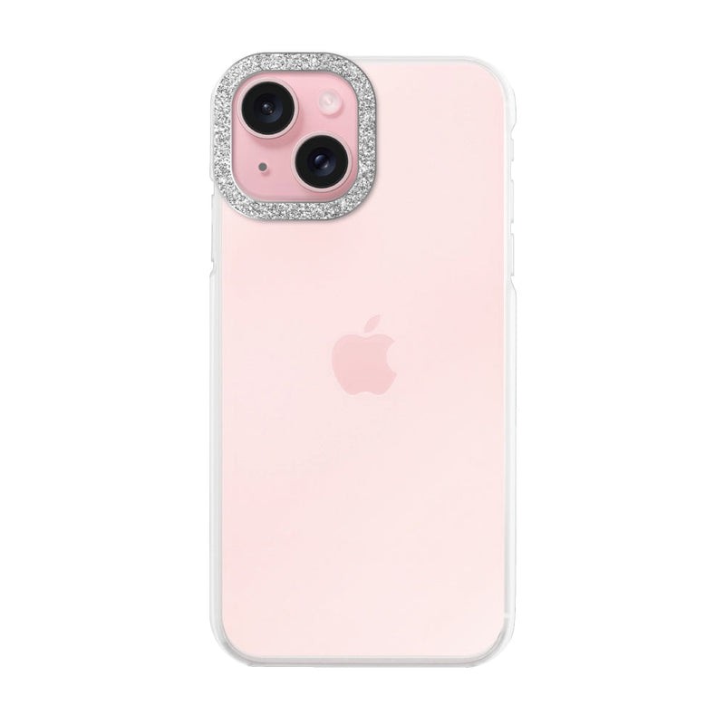 iPhoneケース ラメカメラフレームクリア プティ