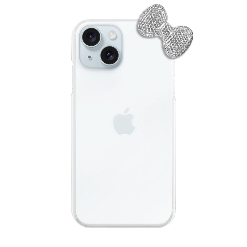 iPhoneケース ラインストーンリボン TPUクリア プティ