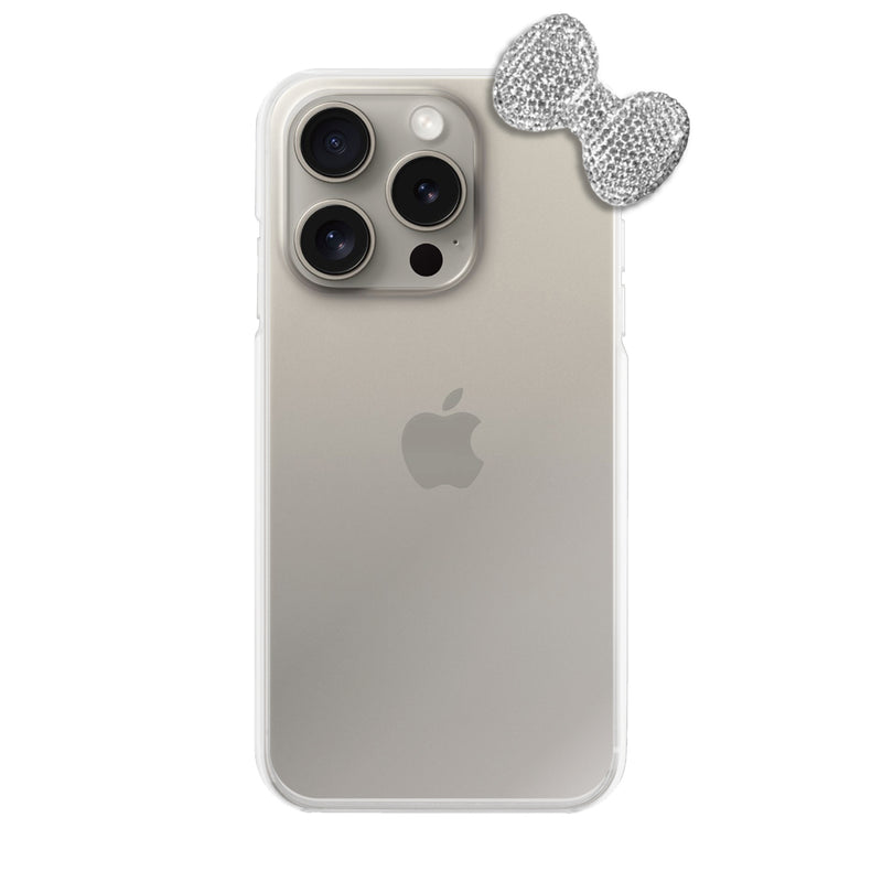 iPhoneケース ラインストーンリボン TPUクリア プティ