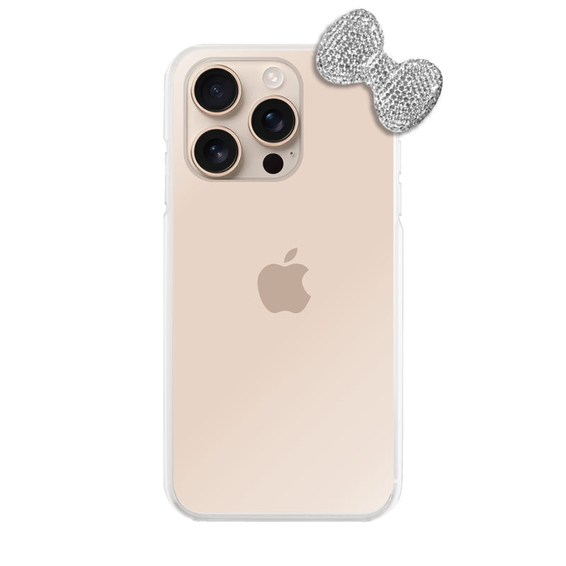 iPhoneケース ラインストーンリボン TPUクリア プティ
