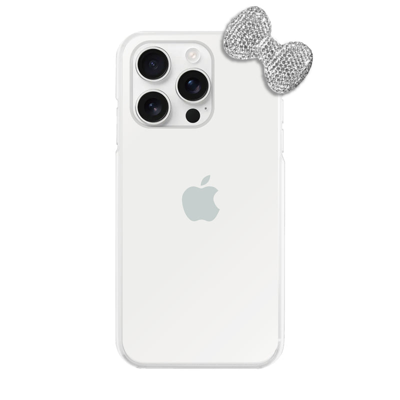 iPhoneケース ラインストーンリボン TPUクリア プティ