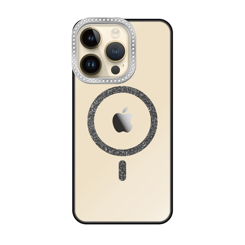 iPhoneケース ビジューカメラフレーム マグセーフクリア プティ