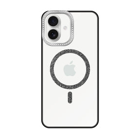 iPhone16 ビジューカメラフレーム マグセーフクリア プティ ブラック