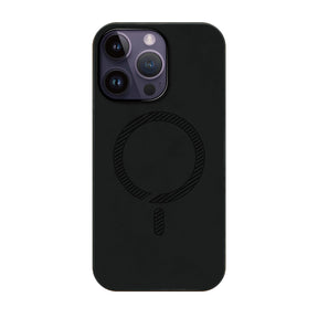 iPhone14ProMaxケース PUレザーハイブリッド レザーmagsafeケース プティ ブラック