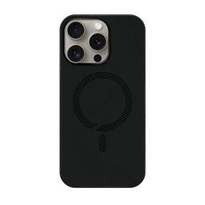 iPhone15Proケース PUレザーハイブリッド レザーmagsafeケース プティ ブラック