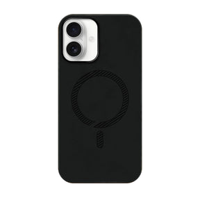 iPhone16ケース PUレザーハイブリッド レザーmagsafeケース プティ ブラック
