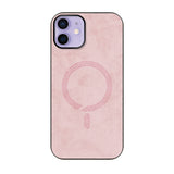 iPhone12/12Proケース PUレザーハイブリッド レザーmagsafeケース プティ ピンク