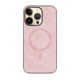 iPhone14Proケース PUレザーハイブリッド レザーmagsafeケース プティ ピンク