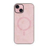 iPhone15ケース PUレザーハイブリッド レザーmagsafeケース プティ ピンク