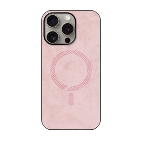 iPhone15Proケース PUレザーハイブリッド レザーmagsafeケース プティ ピンク