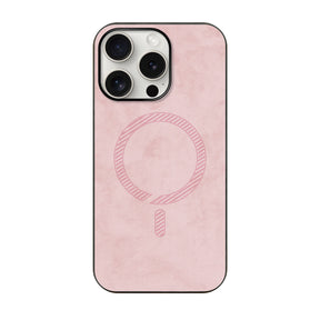 iPhone15ProMaxケース PUレザーハイブリッド レザーmagsafeケース プティ ピンク