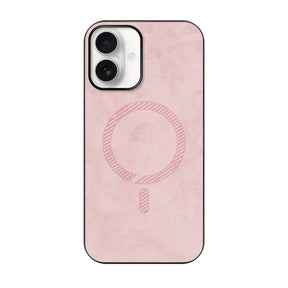 iPhone16ケース PUレザーハイブリッド レザーmagsafeケース プティ ピンク