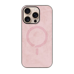 iPhone16Proケース PUレザーハイブリッド レザーmagsafeケース プティ ピンク