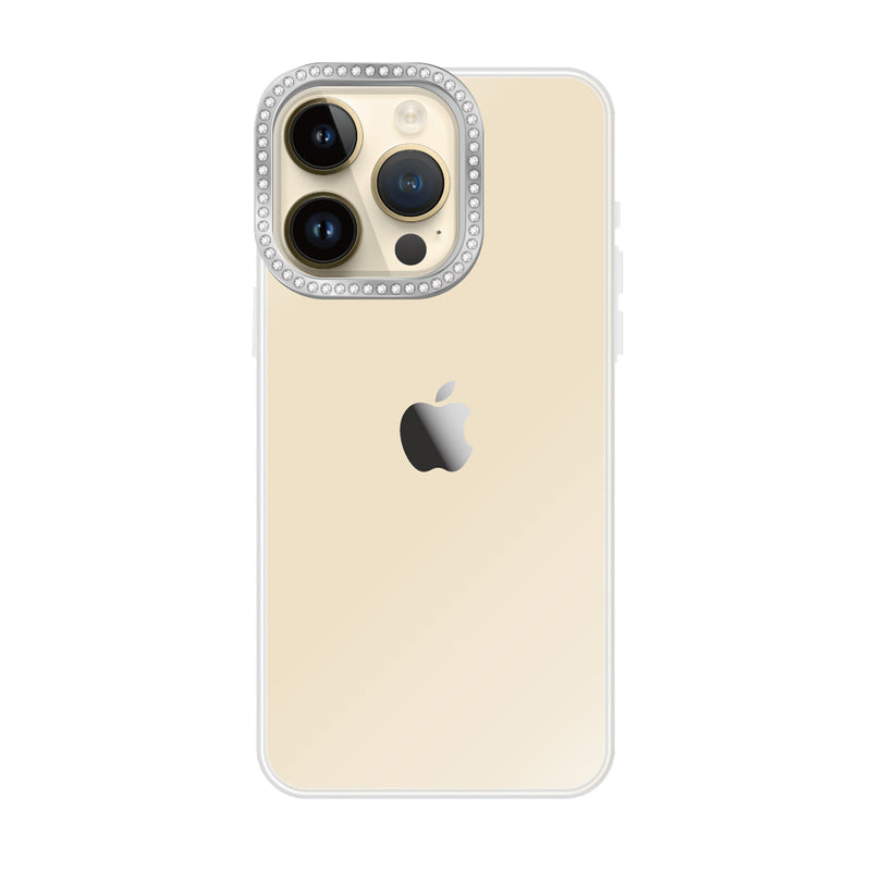 iPhoneケース ラインストーンカメラフレーム クリア プティ