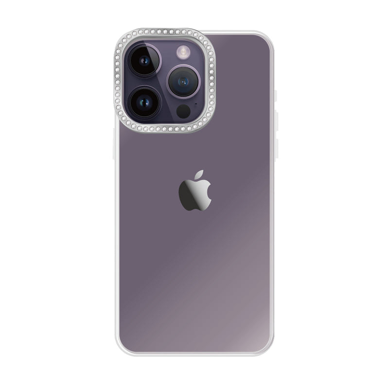 iPhoneケース ラインストーンカメラフレーム クリア プティ