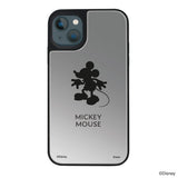 iPhone13miniケース ミラーバンパー ミラー付きケース シルエットミッキーマウス シルバー