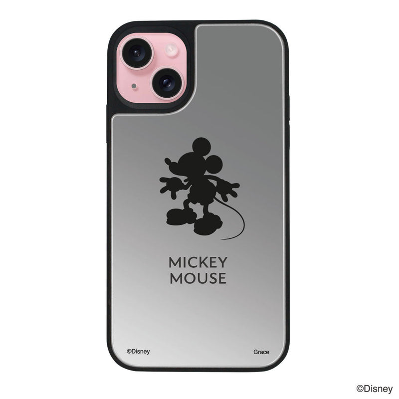 iPhoneケース ミラーバンパー ミラー付きケース ＜ミッキーマウス（シルエット）＞