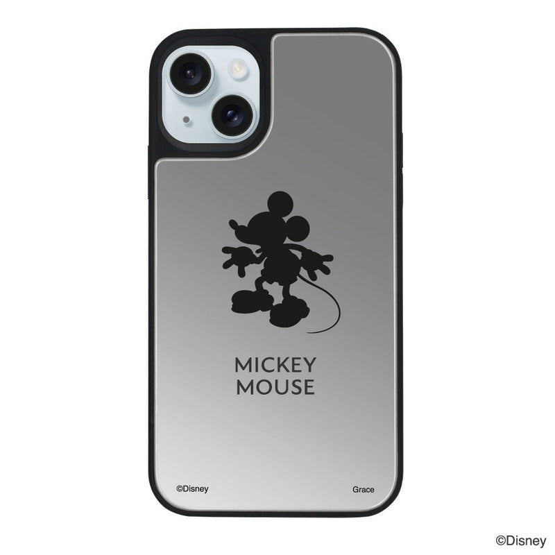 iPhoneケース ミラーバンパー ミラー付きケース ＜ミッキーマウス（シルエット）＞