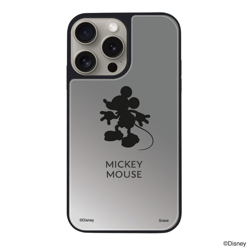 iPhoneケース ミラーバンパー ミラー付きケース ＜ミッキーマウス（シルエット）＞